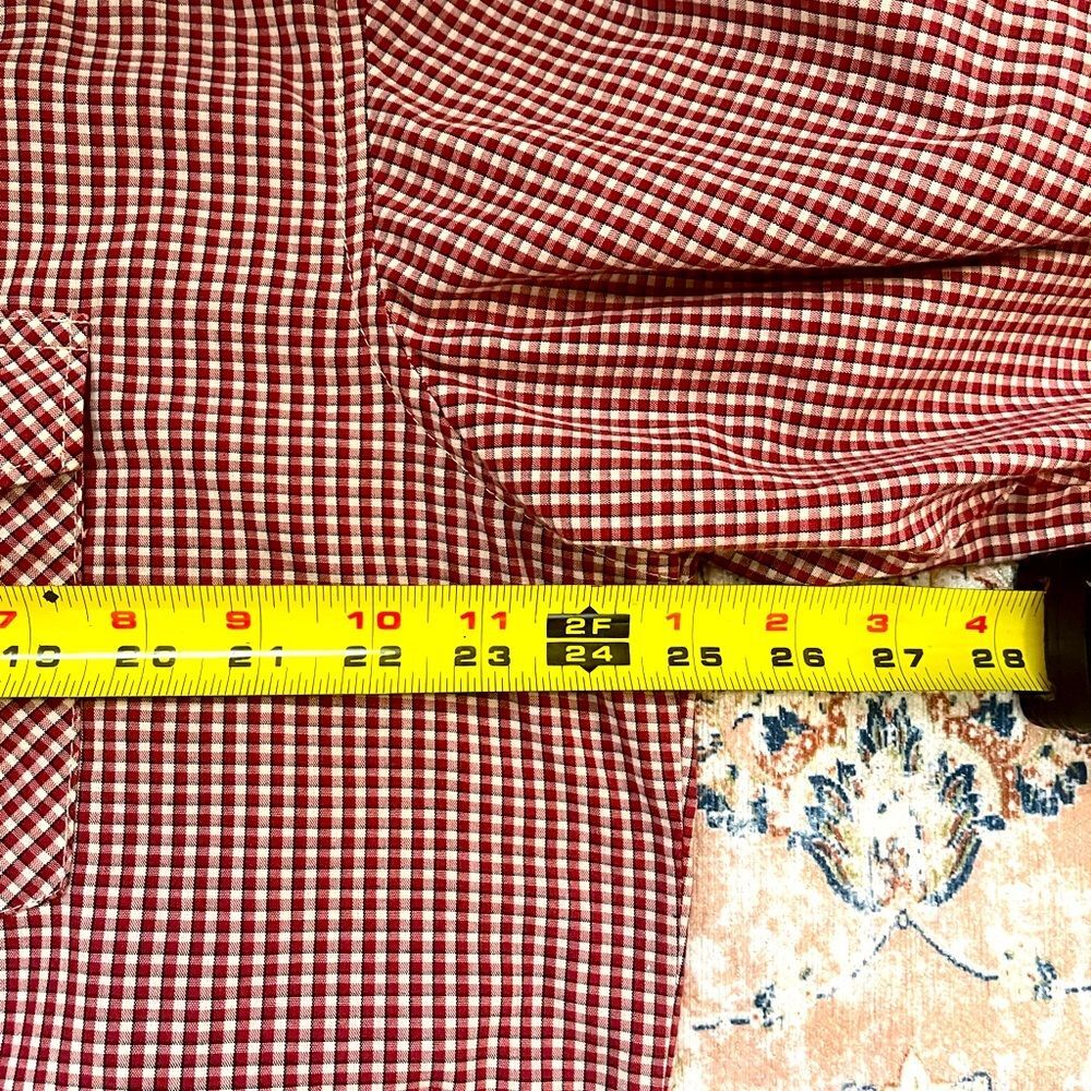 Vintage Wrangler Red Gingham Pearl Snap Western Shirt | Men's XL 17x35 - Picture 8 of 10